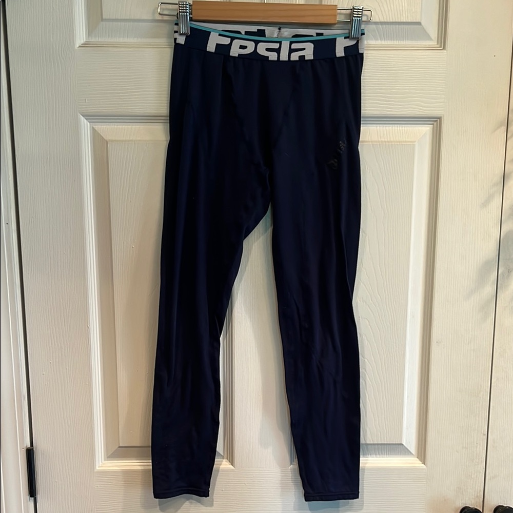Tesla Blue Athletic Leggings with Stretch Fit